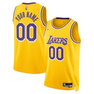 Los Angeles Lakers Nike 2021/22 Collectible Diamond Swingman Custom Jersey Icon Edition Gold