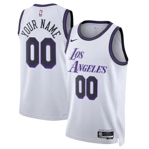 Los Angeles Lakers Nike Unisex 2022/23 Swingman Confortable Custom Jersey City Edition White