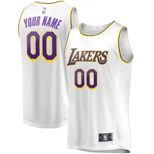 Los Angeles Lakers Magnifique Youth Fast Break Replica Custom Jersey Association Edition White