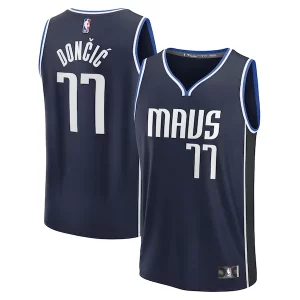 Luka Dončić Dallas Mavericks Men's Fast Break Player Jersey Statement Edition Navy Distingué
