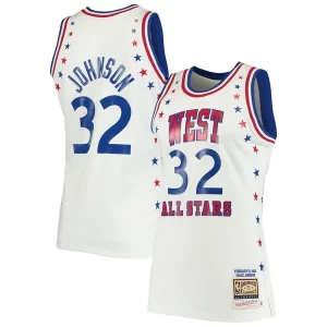 Magic Johnson Los Angeles Lakers 1983 NBA All Star Vibrant Game Hardwood Classics Authentic Jersey White