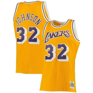 Magic Johnson Confortable Los Angeles Lakers 1984/85 Big & Tall Hardwood Classics Swingman Jersey Gold