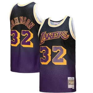 Magic Johnson Luxueux Los Angeles Lakers 1984/85 Hardwood Classics Fadeaway Swingman Player Jersey Purple/Black/Gold