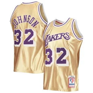 Magic Johnson Los Angeles Lakers 75th Anniversary 1984/85 Hardwood Captivant Classics Swingman Jersey Gold