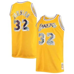 Magic Johnson Éclatant Los Angeles Lakers Big & Tall 1984/85 NBA 75th Anniversary Diamond Swingman Jersey Gold