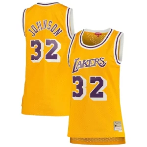 Magic Johnson Los Angeles Lakers Women's 1984/85 Hardwood Classics Bold Swingman Jersey Gold