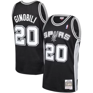Manu Ginobili San Antonio Spurs 2002 03 Hardwood Classics Player Swingman Jersey Bold Black
