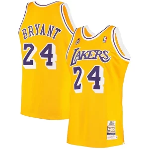 Men's Los Angeles Notable Lakers Kobe Bryant Gold 2007 Hardwood Classics Authentic Jersey