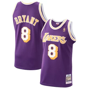 Men's Los Angeles Lakers Kobe Bryant Purple Luxueux 1996/97 Hardwood Classics Authentic Jersey/Gold/Royal