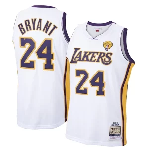 Men's Los Angeles Lakers Kobe Bryant White 2009 10 Hardwood Classics Authentic Charming Jersey