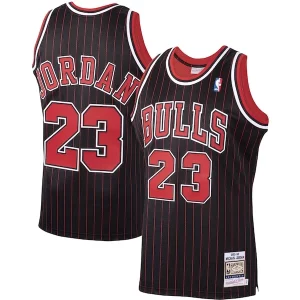 Michael Jordan Chicago Bulls 1995/96 Hardwood Classics Authentic Premium Jersey Black/Scarlet/White