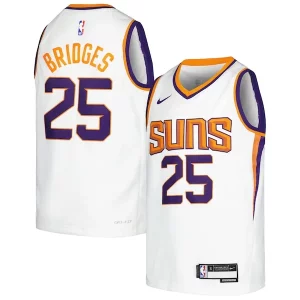 Mikal Bridges Phoenix Premium Suns Nike Youth Swingman Jersey Association Edition White/Purple