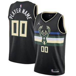 Milwaukee Bucks Jordan Brand Swingman Custom Jersey Statement Edition Bold Black