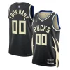Milwaukee Bucks Jordan Brand Unisex 2022/23 Swingman Custom Jersey Statement Exquisite Edition Black
