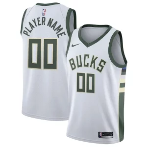 Milwaukee Bucks Nike 2020/21 Swingman Custom Jersey Association Edition White Incontournable