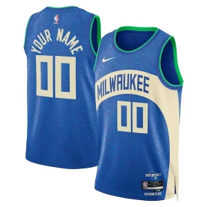 Milwaukee Bucks Nike Unisex 2023/24 Custom Swingman Jersey Sophistiqué Royal City Edition