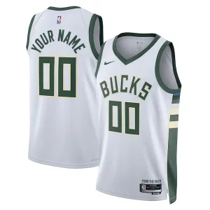 Milwaukee Bucks Stylish Nike Unisex Swingman Custom Jersey White Association Edition