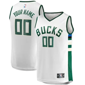 Milwaukee Bucks Admirable Youth Fast Break Replica Custom Jersey Association Edition White