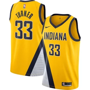Myles Turner Indiana Pacers Nike Personalisable Swingman Jersey Gold Statement Edition