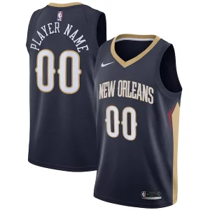 New Orleans Pelicans Nike Swingman Custom Jersey Navy Icon Stylish Edition