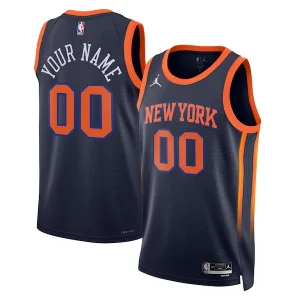 New York Knicks Jordan Brand Unisex 2022/23 Swingman Custom Jersey Commémoratif Statement Edition Navy