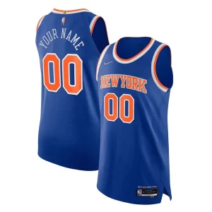 New Admirable York Knicks Nike 2021/22 Diamond Swingman Authentic Custom Jersey Icon Edition Blue