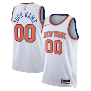New York Knicks Nike Unisex Swingman Custom Jersey White Association Edition/Blue Collectible