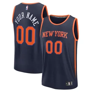 New York Knicks Splendide Custom Fast Break Jersey Navy Statement Edition