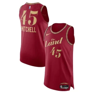 Nike Donovan Mitchell Cleveland Cavaliers Collectible Authentic Jersey City Edition Wine