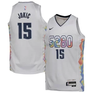 Nikola Jokic Denver Nuggets Authentique Nike Youth 2024/25 Swingman Player Jersey City Edition White