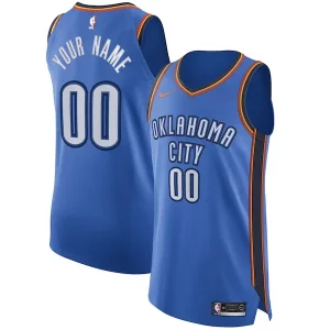 Oklahoma Éclatant City Thunder Nike Authentic Custom Jersey Blue Icon Edition