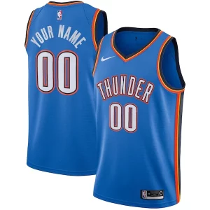 Oklahoma City Admirable Thunder Nike Custom Swingman Jersey Icon Edition Blue
