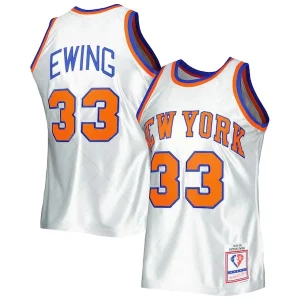 Patrick Ewing New York Knicks 1985/86 Hardwood Classics 75th Anniversary Dashing Swingman Jersey Platinum