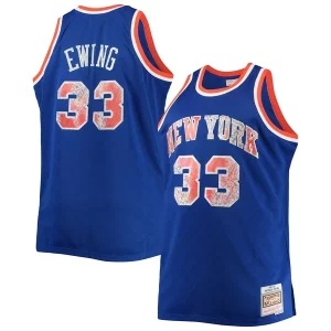 Patrick Ewing Superbe New York Knicks Big & Tall 1991/92 NBA 75th Anniversary Diamond Swingman Jersey Blue