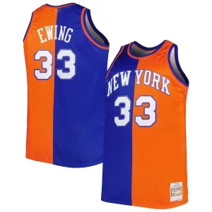 Patrick Ewing New York Knicks Big & Tall Hardwood Classique Classics 1991/92 Split Swingman Jersey Blue/Orange