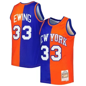 Patrick Ewing New Premium York Knicks Hardwood Classics 1991/92 Split Swingman Jersey Blue/Orange