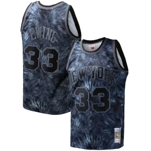 Patrick Ewing Uniques New York Knicks Hardwood Classics 1991/92 Tie Dye Swingman Jersey Black