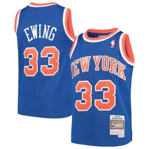 Patrick Ewing New York Incontournable Knicks Youth Hardwood Classics Swingman Throwback Jersey Blue