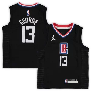 Paul George LA Clippers Jordan Brand Preschool Bold 2020/21 Fast Break Replica Jersey Statement Edition Black