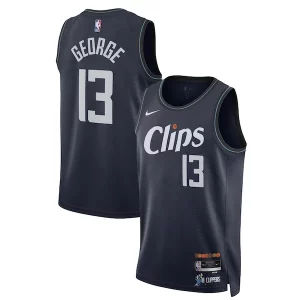 Paul George LA Clippers Nike Unisex 2023/24 Swingman Jersey Navy City Edition Personalisable