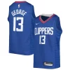 Paul George LA Luxueux Clippers Nike Youth 2021/22 Diamond Swingman Jersey Icon Edition Royal