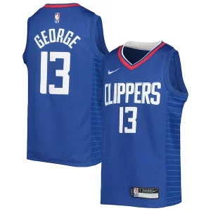Paul George LA Luxueux Clippers Nike Youth 2021/22 Diamond Swingman Jersey Icon Edition Royal
