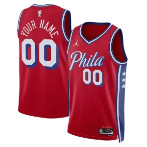 Philadelphia 76ers Jordan Distingué Brand Unisex 2022/23 Swingman Custom Jersey Statement Edition Red
