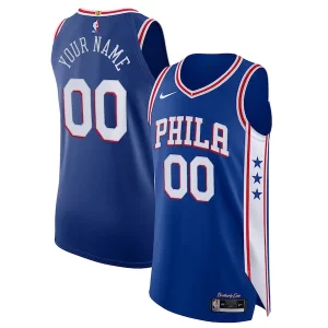 Philadelphia 76ers Nike Custom Authentic Jersey Icon Edition Luxueux Royal