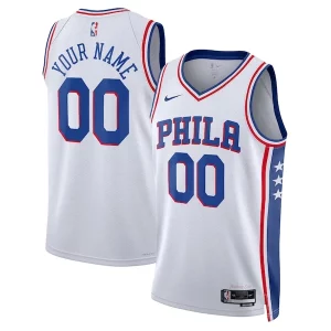 Philadelphia 76ers Nike Unisex Personalisable 2022/23 Swingman Custom Jersey White Association Edition