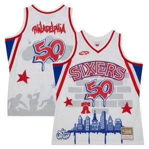 Philadelphia 76ers x Personalisable Tats Cru Hardwood Classics Fashion Jersey White