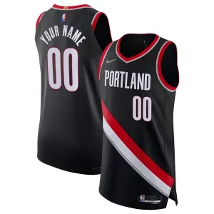 Portland Trail Blazers Nike 2021/22 Diamond Authentic Custom Jersey Dashing Icon Edition Black