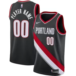 Portland Trail Blazers Nike Swingman Custom Jersey Black Icon Edition Charming