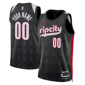 Portland Trail Blazers Nike Unisex 2024/25 Custom Swingman Bold Jersey City Edition Black