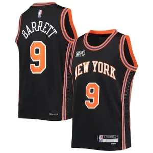 RJ Barrett Stylish New York Knicks Nike Youth 2021/22 Swingman Jersey City Edition Black